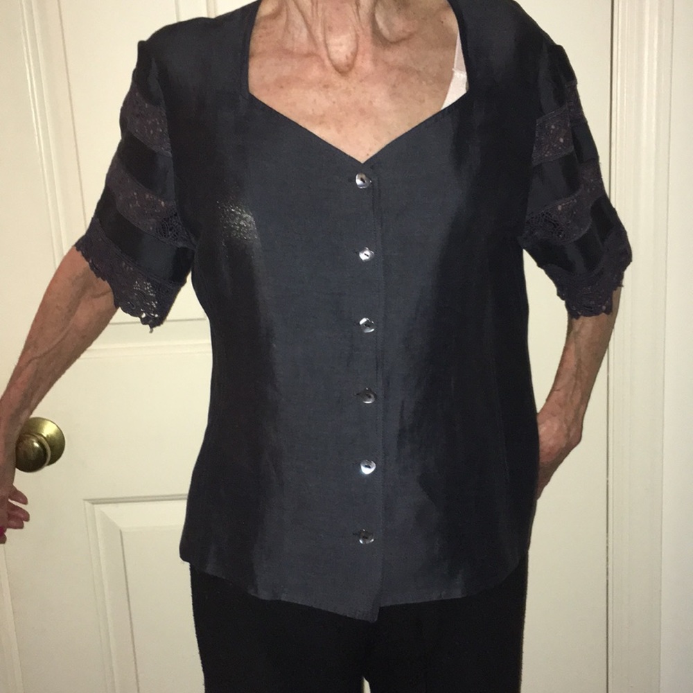 Vintage 80’s Designer Silk/Cotton Blouse